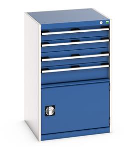 Bott Cubio 4 Drawer,1 Door Cabinet 650Wx650Dx1000mmH 40019055.**